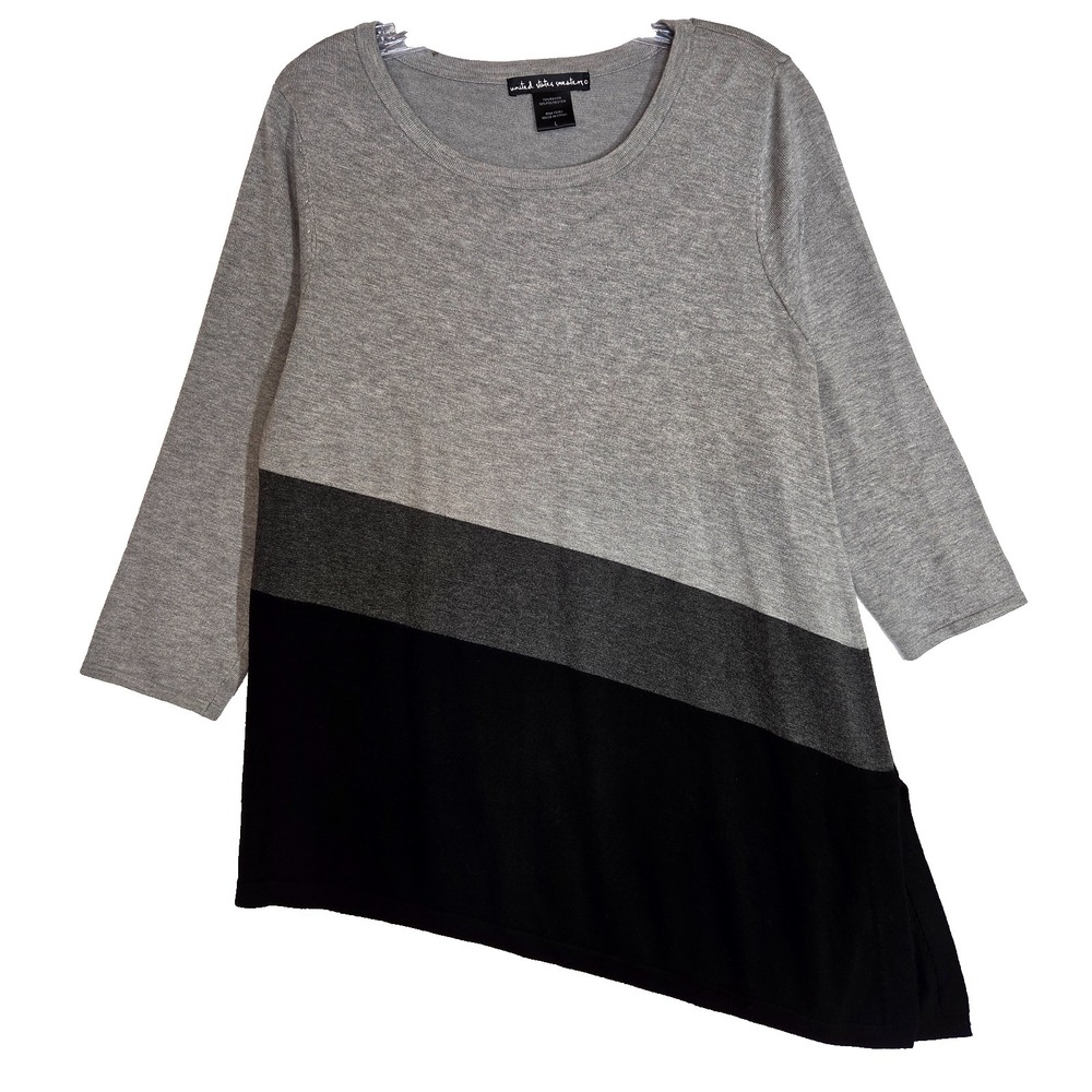 United States Sweaters Womens Lg Asymetrical Long sleeve Light weight Lagenlook
